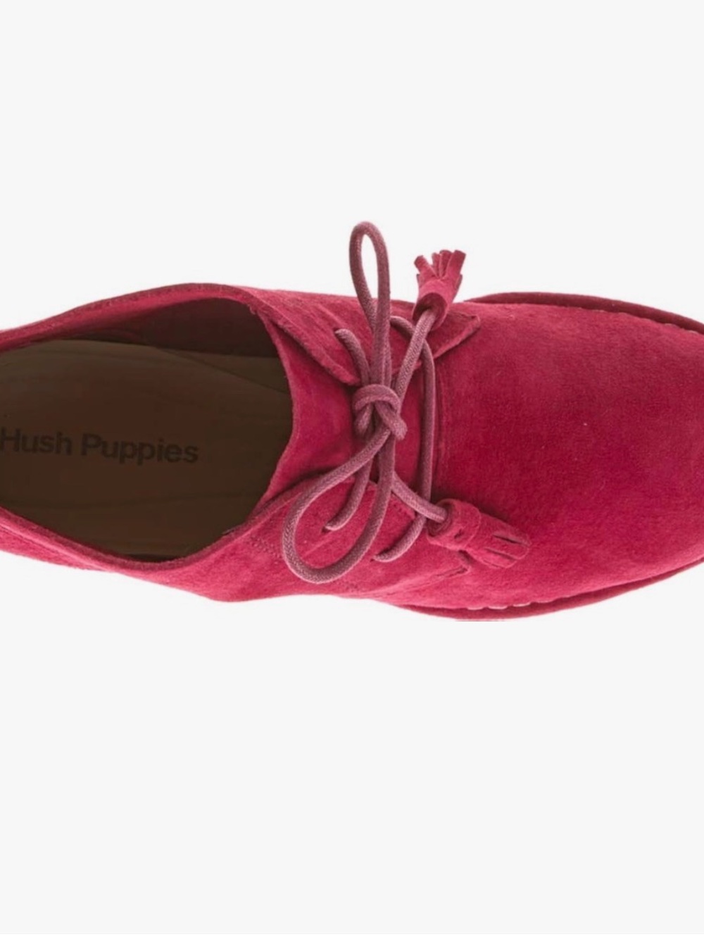 Hush Puppies Raspberry Suede Tassel Lace-Up Ankle Boots - Picture 4 of 5